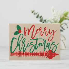 Frohe Weihnachtsspine Holly Chiropractic Flat Card Einladung