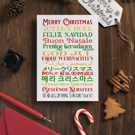 Frohe Weihnachtssprachen Folien Feiertagskarte
