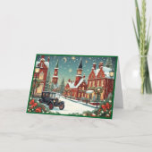 Frohe Weihnachtsstadt Feiertagskarte (Vorderseite)