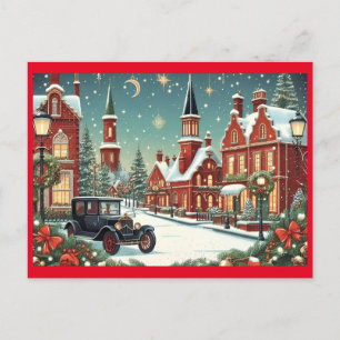 Frohe Weihnachtsstadt Feiertagspostkarte