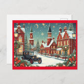 Frohe Weihnachtsstadt Feiertagspostkarte (Vorne/Hinten)
