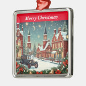 Frohe Weihnachtsstadt Ornament Aus Metall (Links)