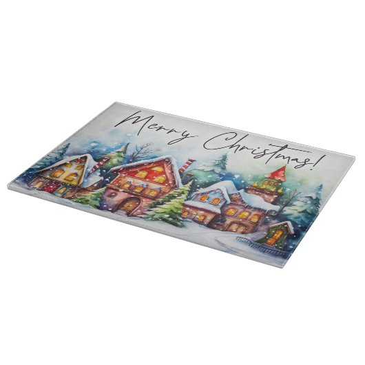 Frohe Weihnachtsstadt Schneidebrett (Ecke)