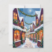 Frohe Weihnachtsstadt Wasserfarbe Feiertagskarte (Vorderseite)