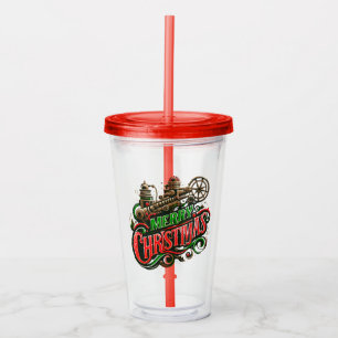 Frohe Weihnachtsstampunk Acryltrinkbecher