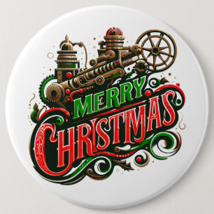 Frohe Weihnachtsstampunk Button