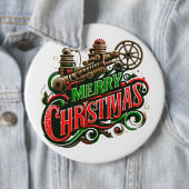 Frohe Weihnachtsstampunk Button (Beispiel)