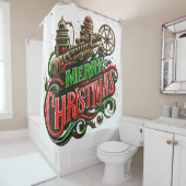 Frohe Weihnachtsstampunk Duschvorhang (Beispiel)