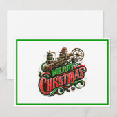 Frohe Weihnachtsstampunk Feiertagskarte (Vorne/Hinten)