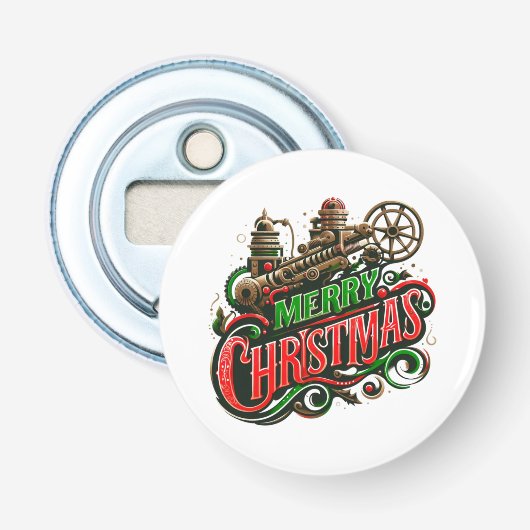Frohe Weihnachtsstampunk Flaschenöffner (Vorderseite)