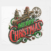 Frohe Weihnachtsstampunk Fleecedecke (Vorderseite (Horizontal))