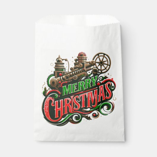 Frohe Weihnachtsstampunk Geschenktütchen (Vorderseite)