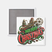 Frohe Weihnachtsstampunk Magnet (Vorderseite/Rückseite)