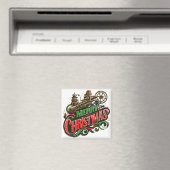 Frohe Weihnachtsstampunk Magnet (In Situ (Geschirrspüler))