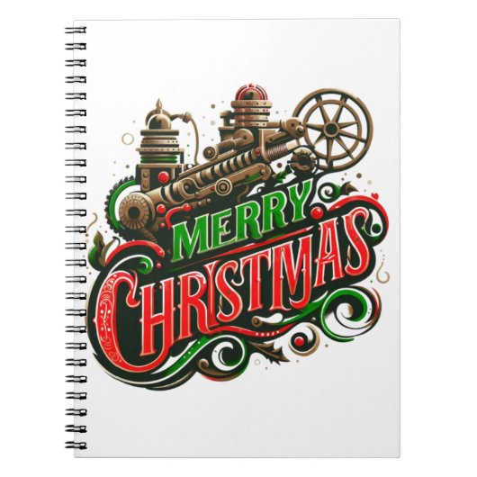 Frohe Weihnachtsstampunk Notizblock (Vorderseite)