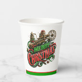 Frohe Weihnachtsstampunk Pappbecher (Rückseite)