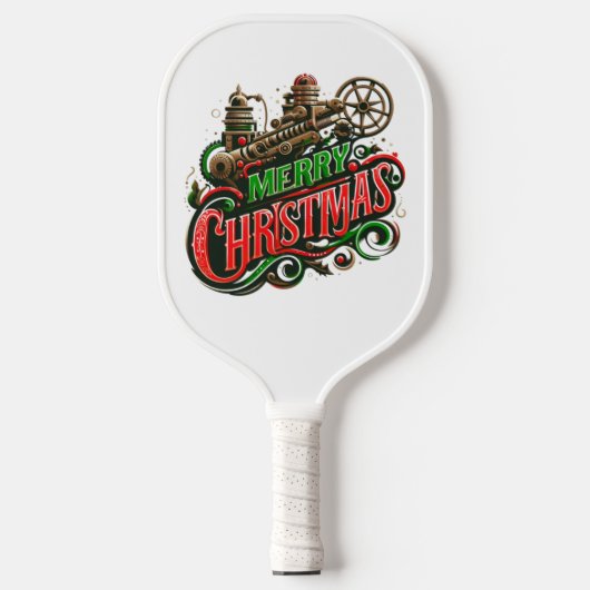 Frohe Weihnachtsstampunk Pickleball Schläger (Vorderseite)