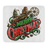 Frohe Weihnachtsstampunk Schneidebrett (Vorderseite)