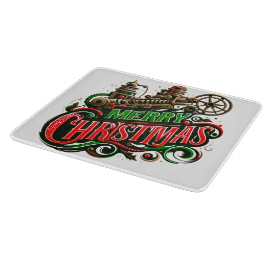 Frohe Weihnachtsstampunk Schneidebrett (Ecke)