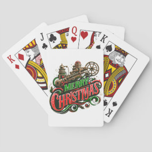 Frohe Weihnachtsstampunk Spielkarten