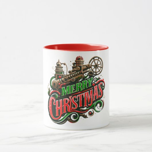 Frohe Weihnachtsstampunk Tasse (Zentrum)