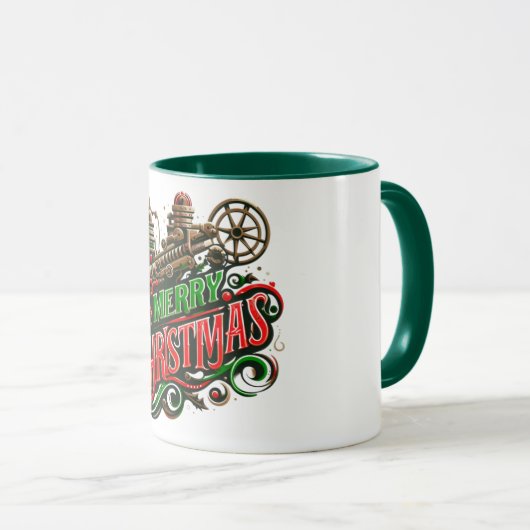 Frohe Weihnachtsstampunk Tasse (VorderseiteRechts)