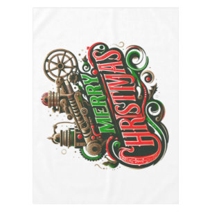 Frohe Weihnachtsstampunk Tischdecke