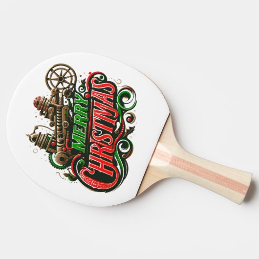 Frohe Weihnachtsstampunk Tischtennis Schläger (Seitenansicht)