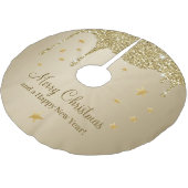 Frohe Weihnachtsstars Melting Gold Glittery Glam Polyester Weihnachtsbaumdecke (Schrägansicht)