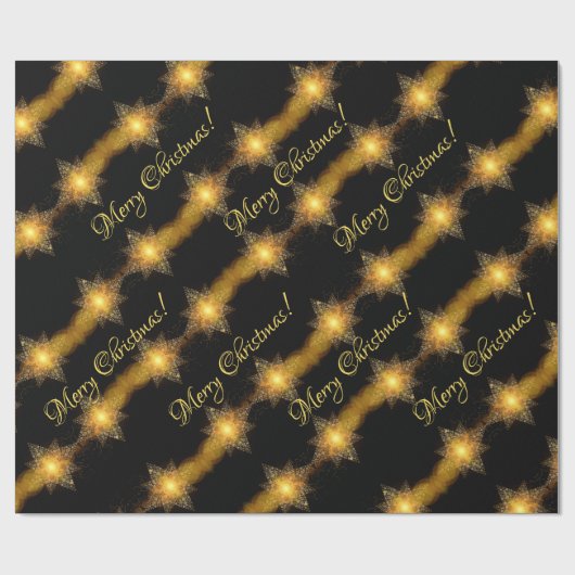 Frohe Weihnachtsstars Muster Star Lights Elegant Geschenkpapier (Flach)