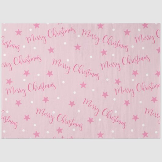 Frohe Weihnachtsstars Pink Christmas Seidenpapier (Vorderseite)