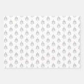 Frohe Weihnachtsstars Tree Winter Pattern Burgund Geschenkpapier Set (Vorderseite 3)