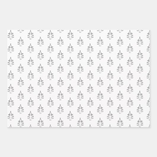 Frohe Weihnachtsstars Tree Winter Pattern Burgund Geschenkpapier Set (Vorderseite 3)