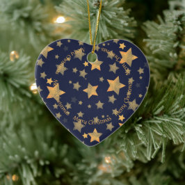 Frohe Weihnachtsstars Vintag Elegant Keramik Ornament