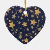 Frohe Weihnachtsstars Vintag Elegant Keramik Ornament (Vorne)
