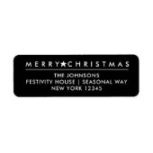 Frohe Weihnachtsstern | Black Return Address Label (Vorne)