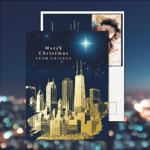 Frohe Weihnachtsstern Foto Foto Foil Post Card hin Folien Feiertagspostkarte