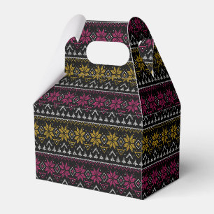 Frohe Weihnachtsstickerei Kreuzstich hässlich Schw Geschenkschachtel