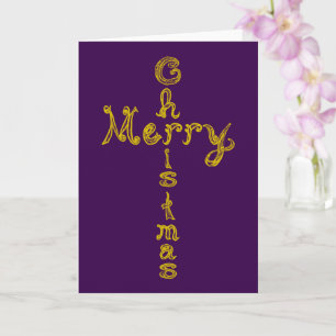 Frohe Weihnachtsstoffe Schriftart Gold Cross Karte