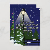 Frohe Weihnachtssträhne, romantische Botschaft Dankeskarte (Vorne/Hinten)