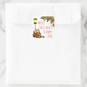 Frohe Weihnachtsstraße Light und Pine Wreath Quadratischer Aufkleber (Tasche)