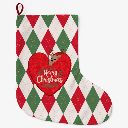 Frohe Weihnachtsstrumpf Großer Weihnachtsstrumpf (Vorderseite)