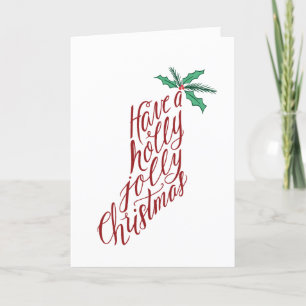 Frohe Weihnachtsstrumpf handgeschrieben  Feiertagskarte