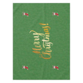 Frohe Weihnachtsstürme in Roten Strümpfen Grün Gol Tischdecke (Vorderseite)