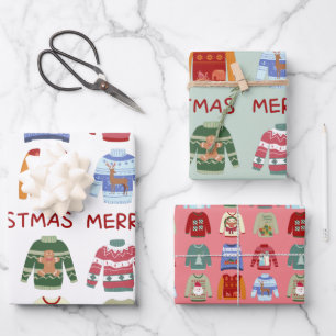 Frohe Weihnachtssüßer Geschenkpapier Set