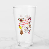 Frohe Weihnachtssymbole Glas (Rückseite)