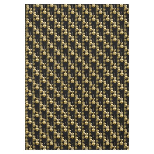 Frohe Weihnachtstablette, goldene Bälle schwarz Tischdecke (Vorderseite)
