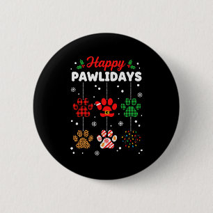 Frohe Weihnachtstage Buffalo Kariert Pfote Christ Button