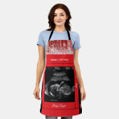Frohe Weihnachtstante Sonogram Baby kommt bald Schürze (Getragen)