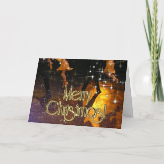 Frohe Weihnachtstänzer PERSONALISIERT Feiertagskarte (Vorderseite)